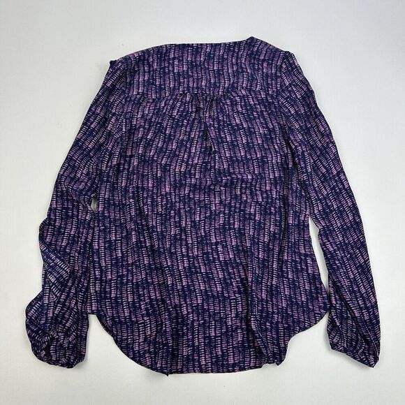 A.N.A A New Approach Purple Tie Dye Cold Shoulder Sllit Sleeves Chiffon Sz XS - Picture 13 of 13